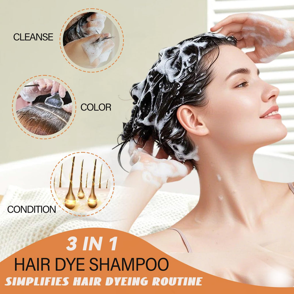 GURKOOYD Red 3-in-1 Hair Dye Shampoo – Semi-Permanent Burgundy, Gray Coverage, 16.90 Fl Oz