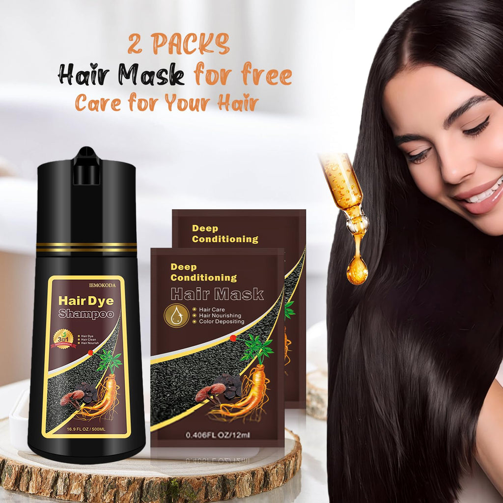 GURKOOYD Red 3-in-1 Hair Dye Shampoo – Semi-Permanent Burgundy, Gray Coverage, 16.90 Fl Oz