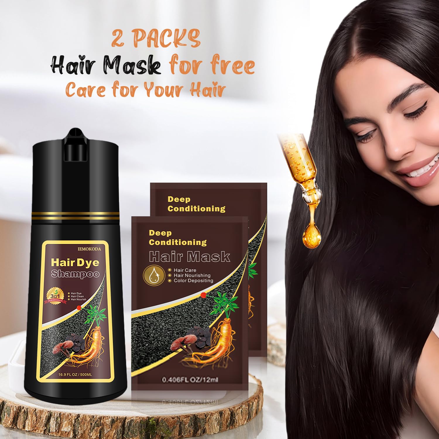 GURKOOYD Red 3-in-1 Hair Dye Shampoo – Semi-Permanent Burgundy, Gray Coverage, 16.90 Fl Oz