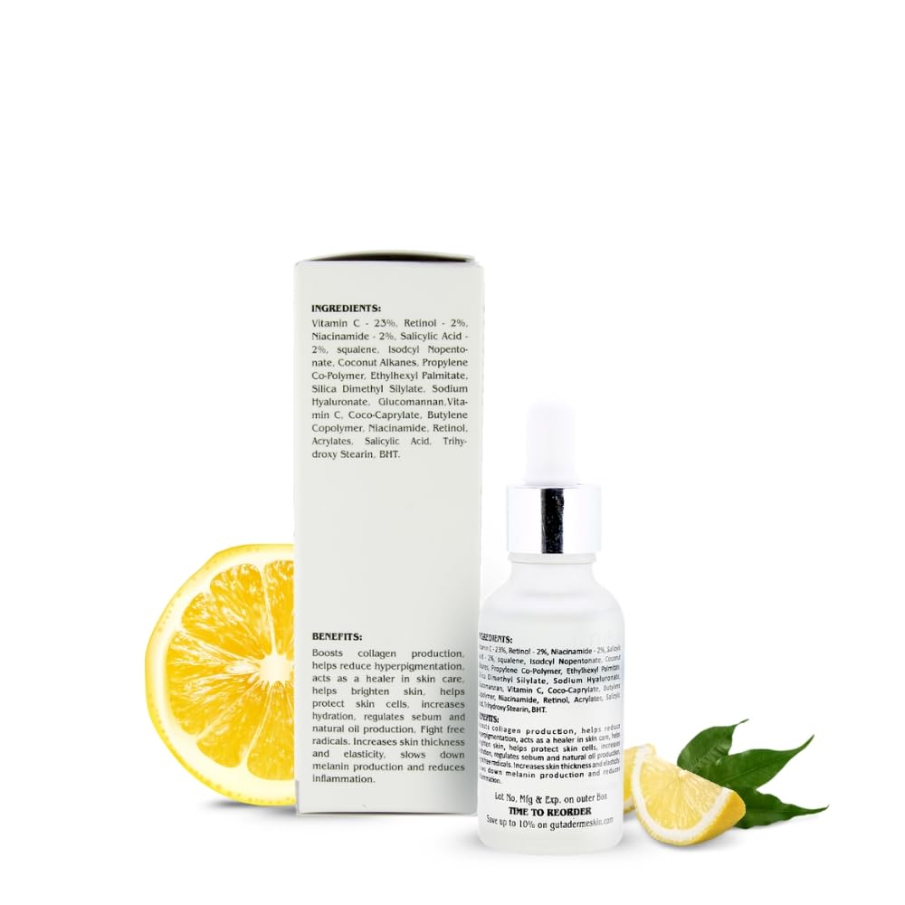 Gutaderme Vitamin C Serum 23% with Retinol & Salicylic Acid — 1 fl oz