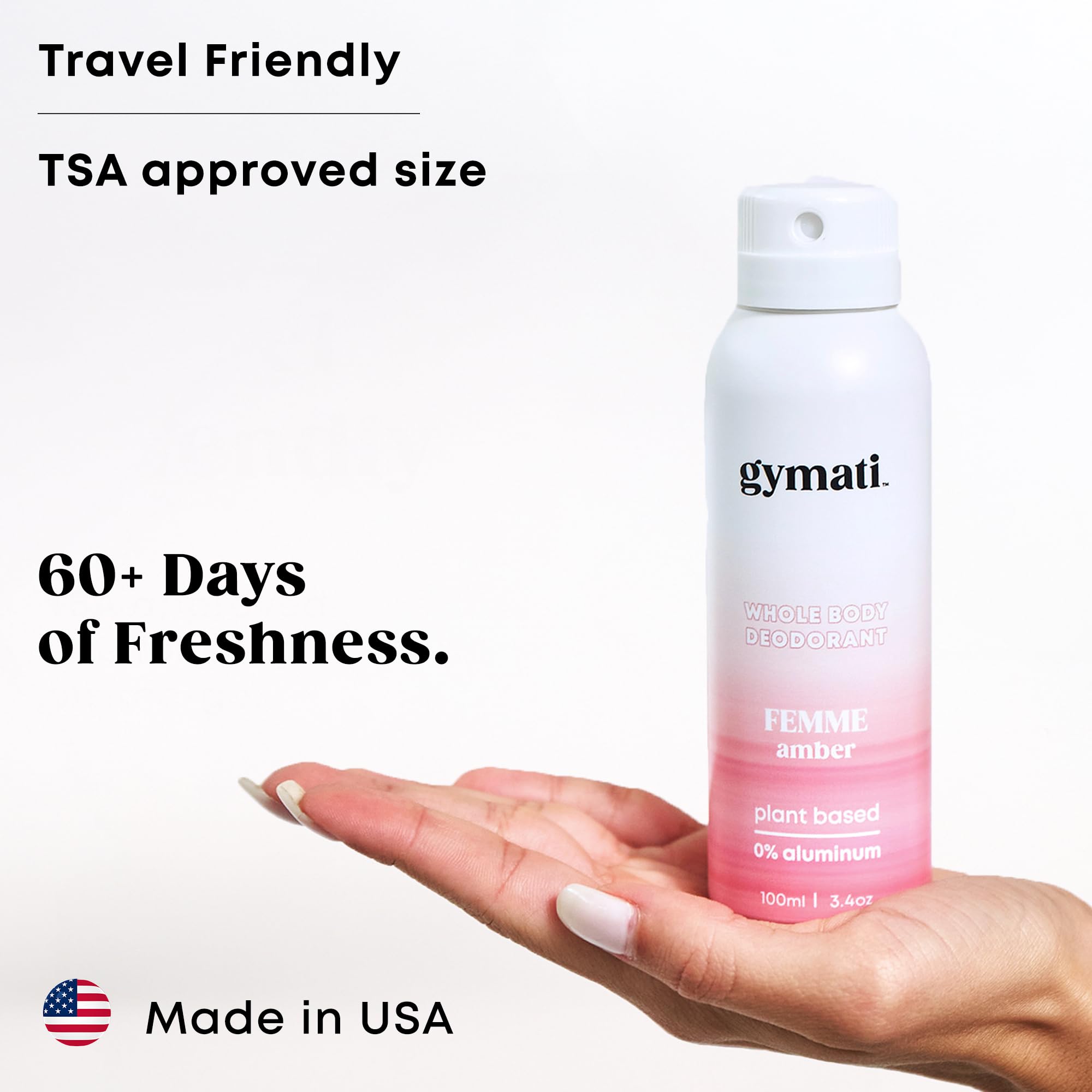 Gymati Natural Deodorant Body Spray for Women – Aluminum-Free, Plant-Based, Designer-Fragrance Inspired