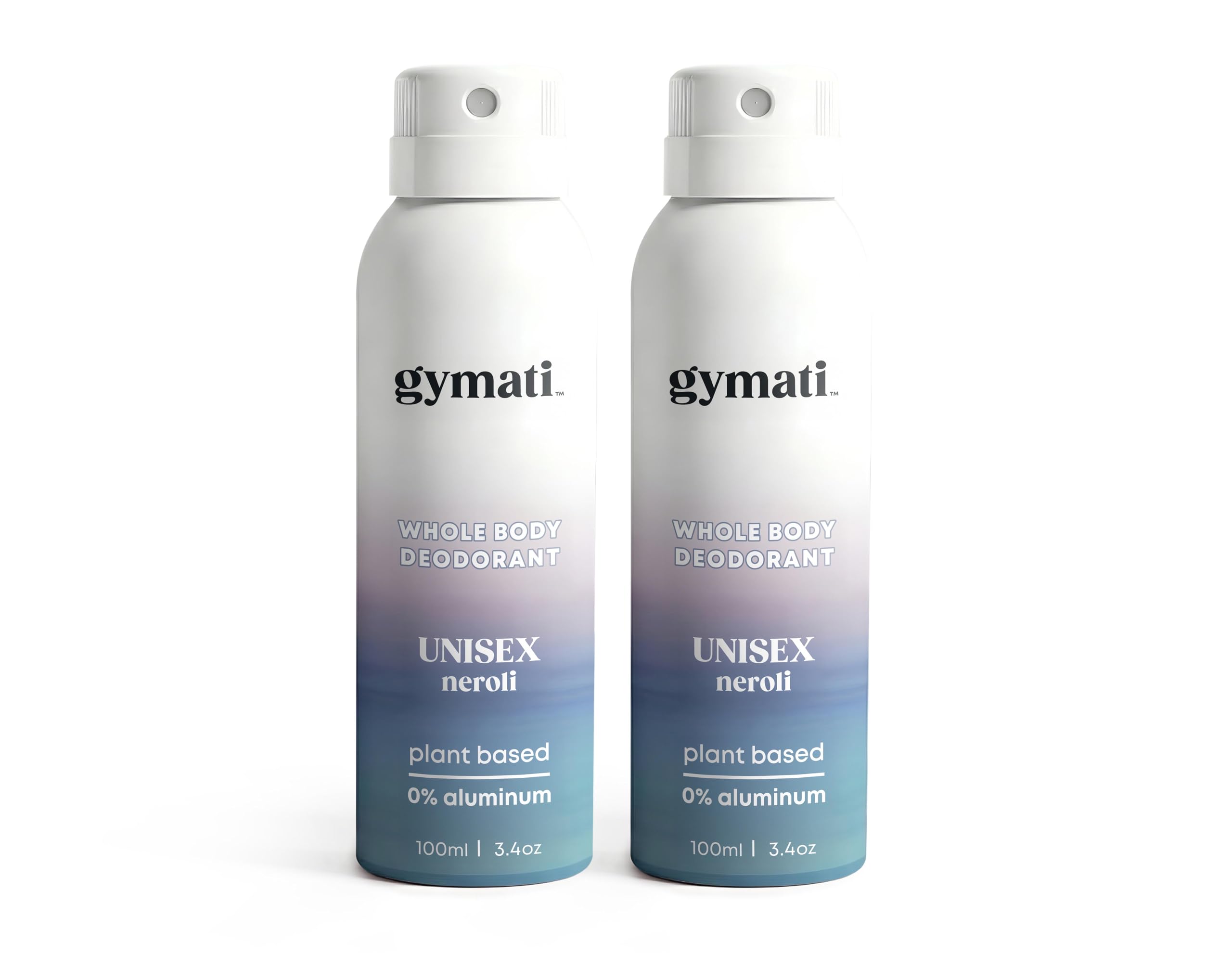 Gymati Natural Aluminum-Free Deodorant Spray - Unisex, Pack of 2