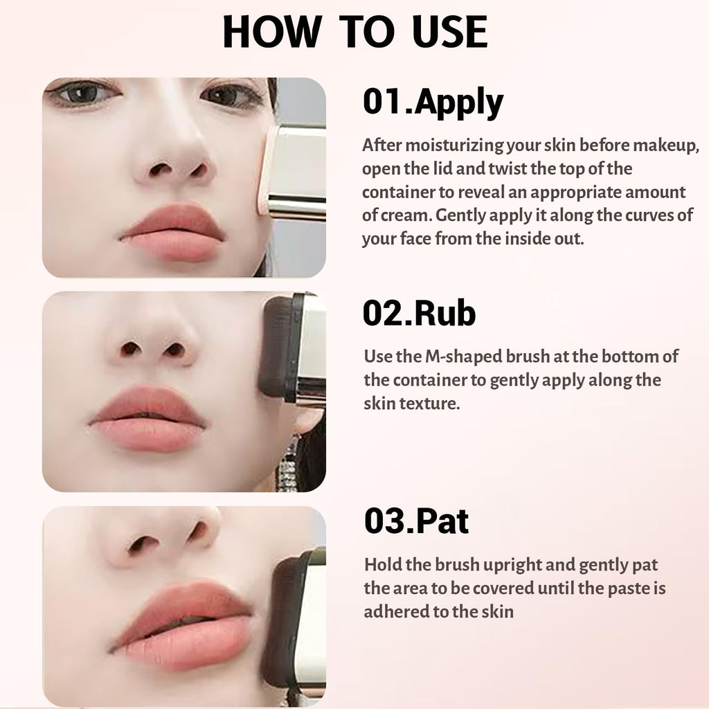 Gymfber Korean Foundation Stick – Dual-Head Brush, Longwear Waterproof Foundation (#2 Natural)
