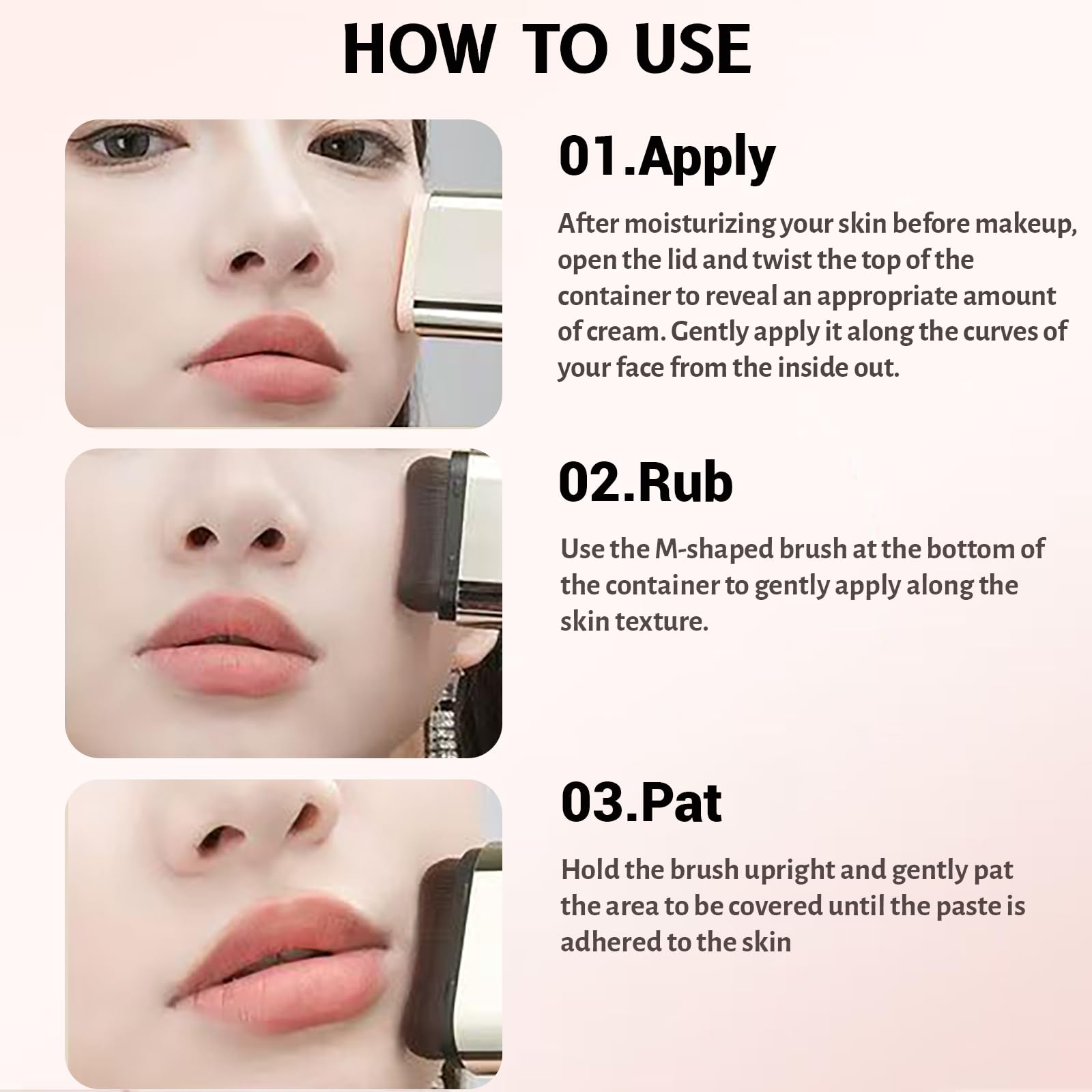 Gymfber Korean Foundation Stick – Dual-Head Brush, Longwear Waterproof Foundation (#2 Natural)