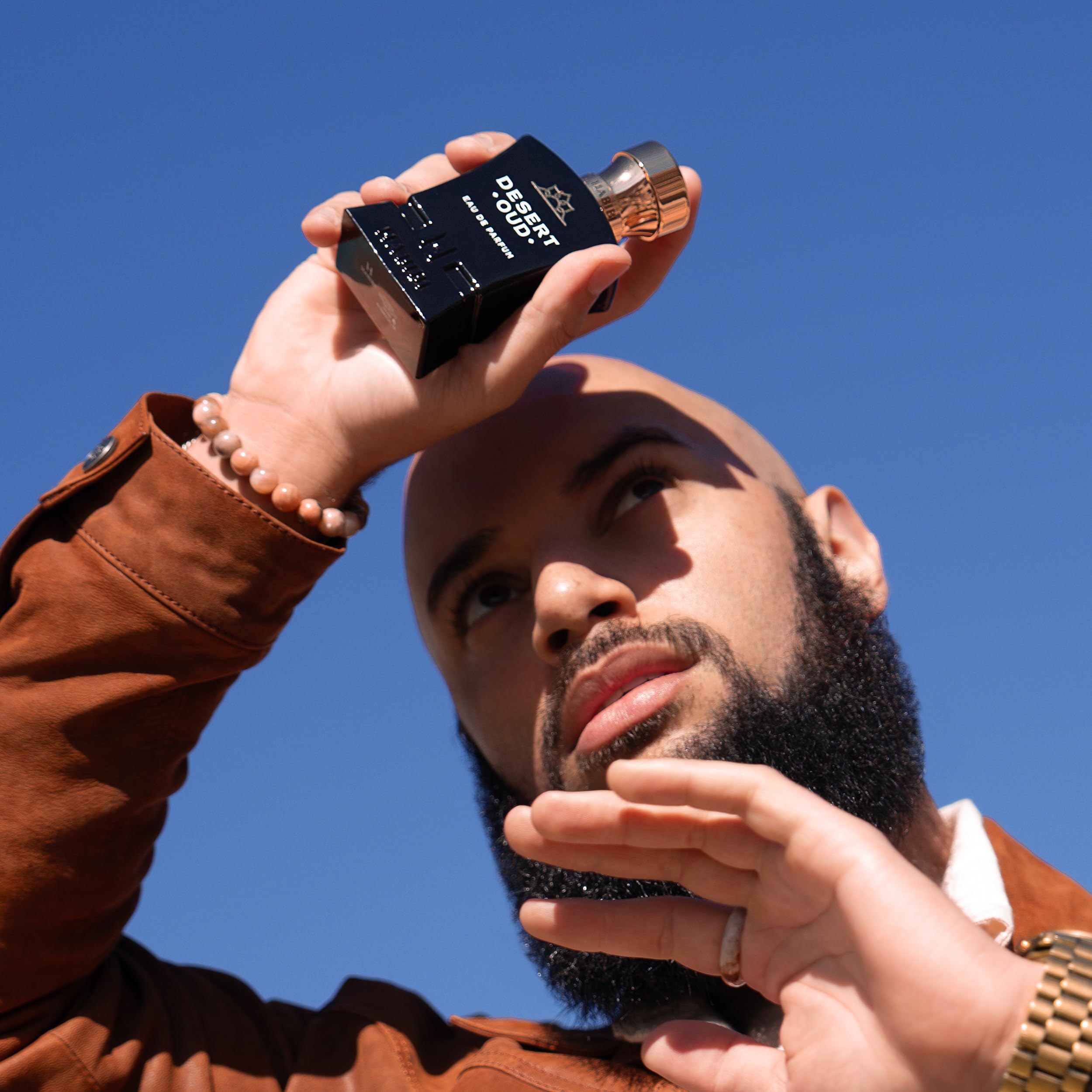 H HABIBI Desert Oud Perfume for Men – 2.5 oz / 75 ml Long-Lasting Floral Woody Arabian Cologne