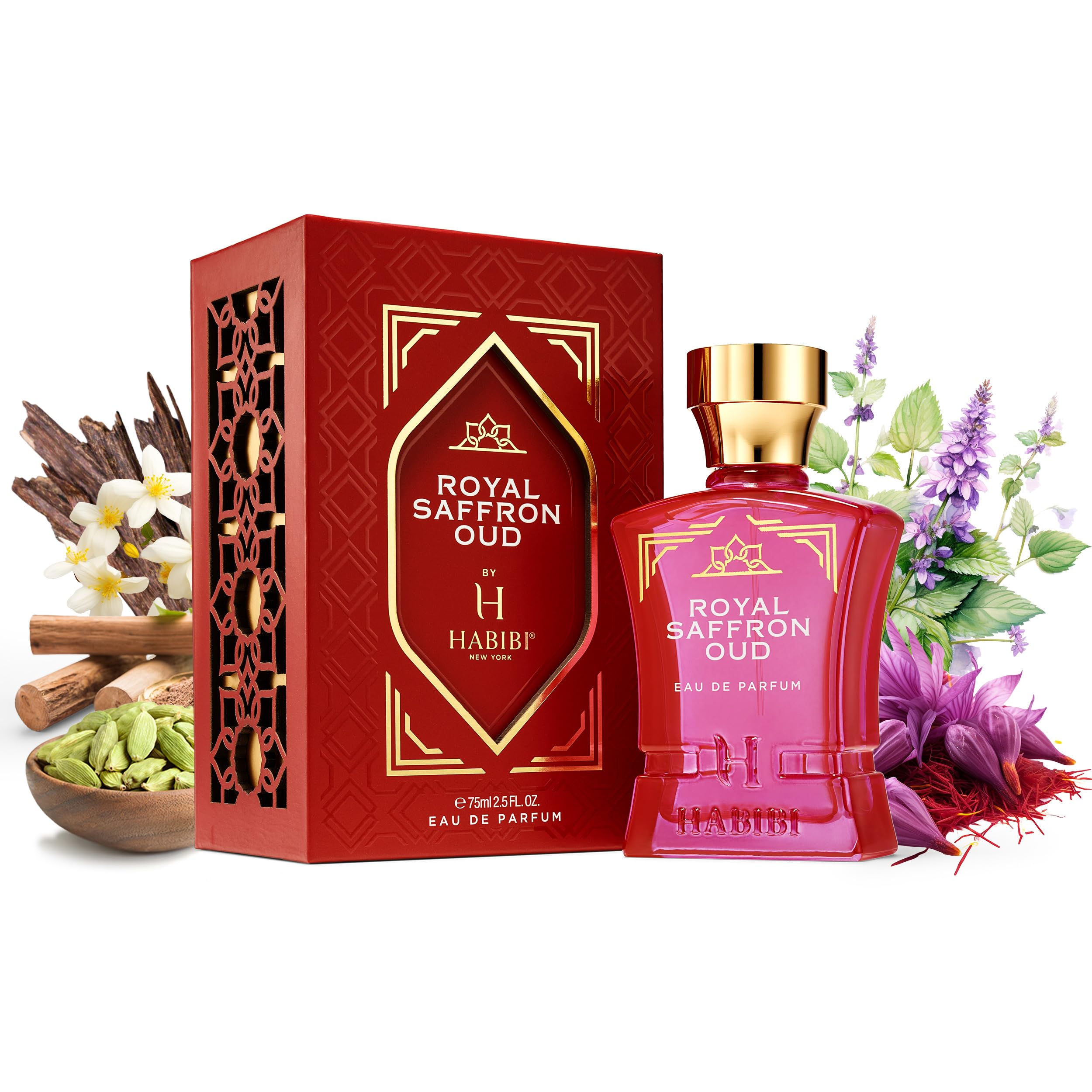H HABIBI Royal Saffron Oud – Long-Lasting Women’s Perfume with Jasmine & Sandalwood