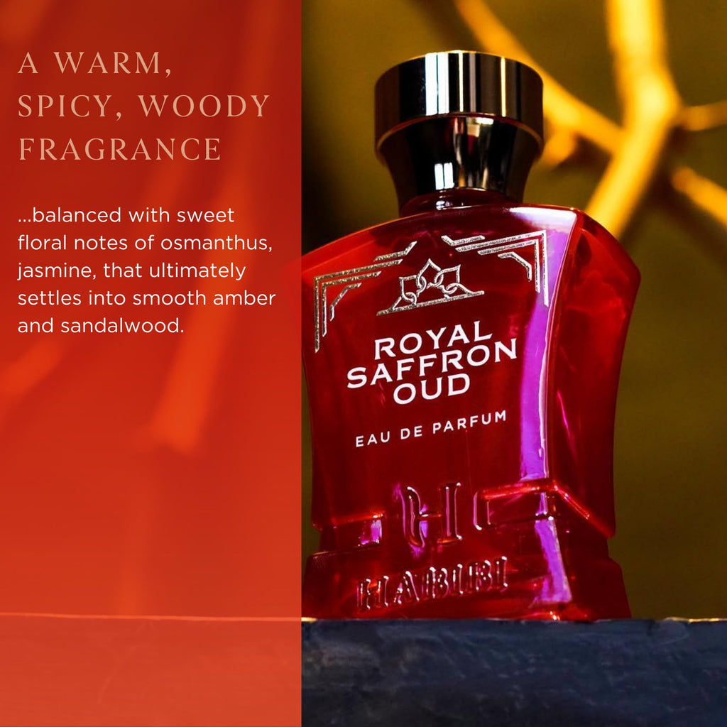 H HABIBI Royal Saffron Oud – Long-Lasting Women’s Perfume with Jasmine & Sandalwood