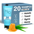 H2O Therapy Travel Size Hotel Shampoo — 20 x 0.85 oz Bottles, Paraben-Free, Green Tea, Aloe & Olive Oil