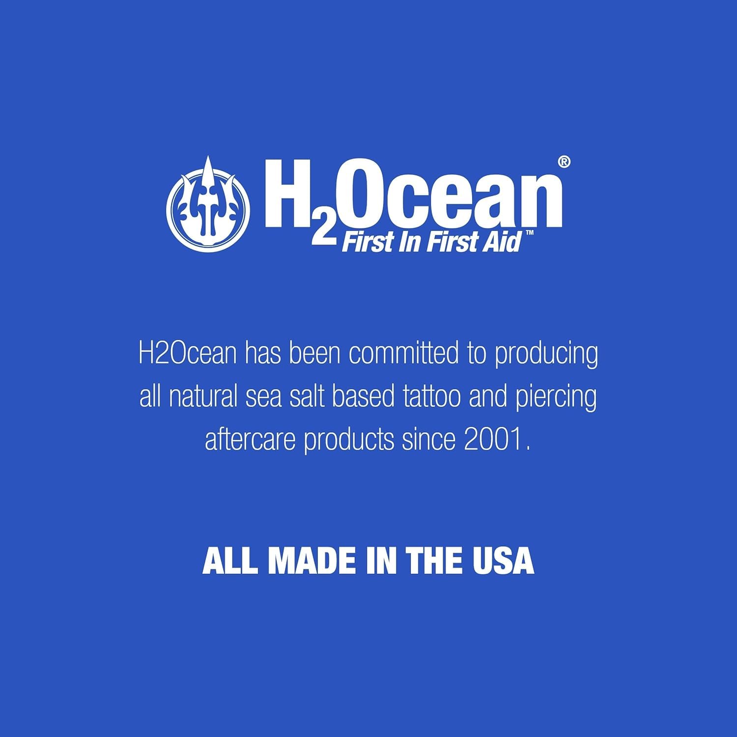 H2Ocean Piercing Aftercare Spray – 2x4oz Saline Cleanser for All Piercings