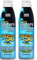 H2Ocean Surfers Choice SPF 50 Spray – 2 Pack, Reef-Safe Quick-Dry Sunscreen for Tattoos & All Ages