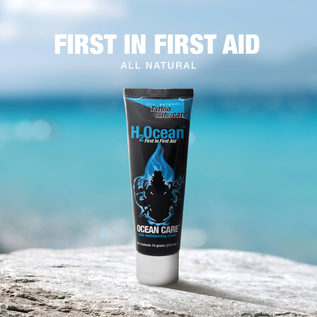 H2Ocean Tattoo Aftercare Lotion – Fragrance & Dye Free, Water-Based Vegan Moisturizer (2.5oz)