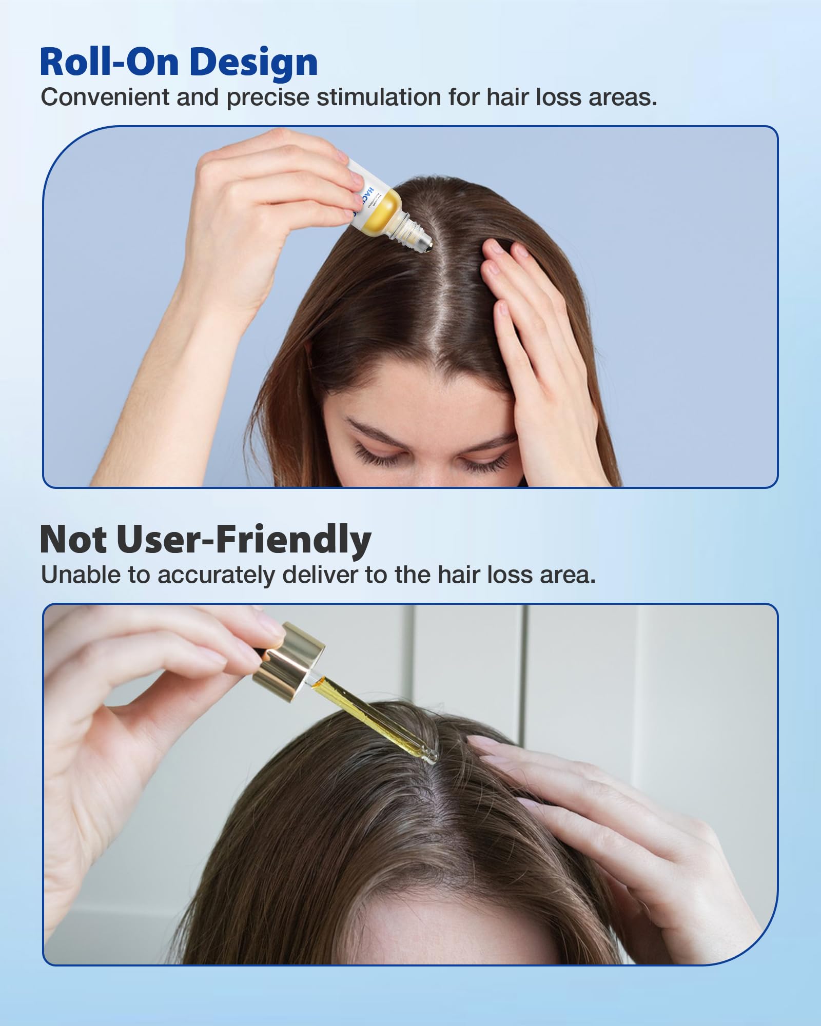 HACIRJNG Hair Growth Serum Roll-On 30ml – 3% Rosemary, 3% Redensyl, 2% Anagain, Niacinamide & Tocopherol | No-Rinse, Non-Greasy
