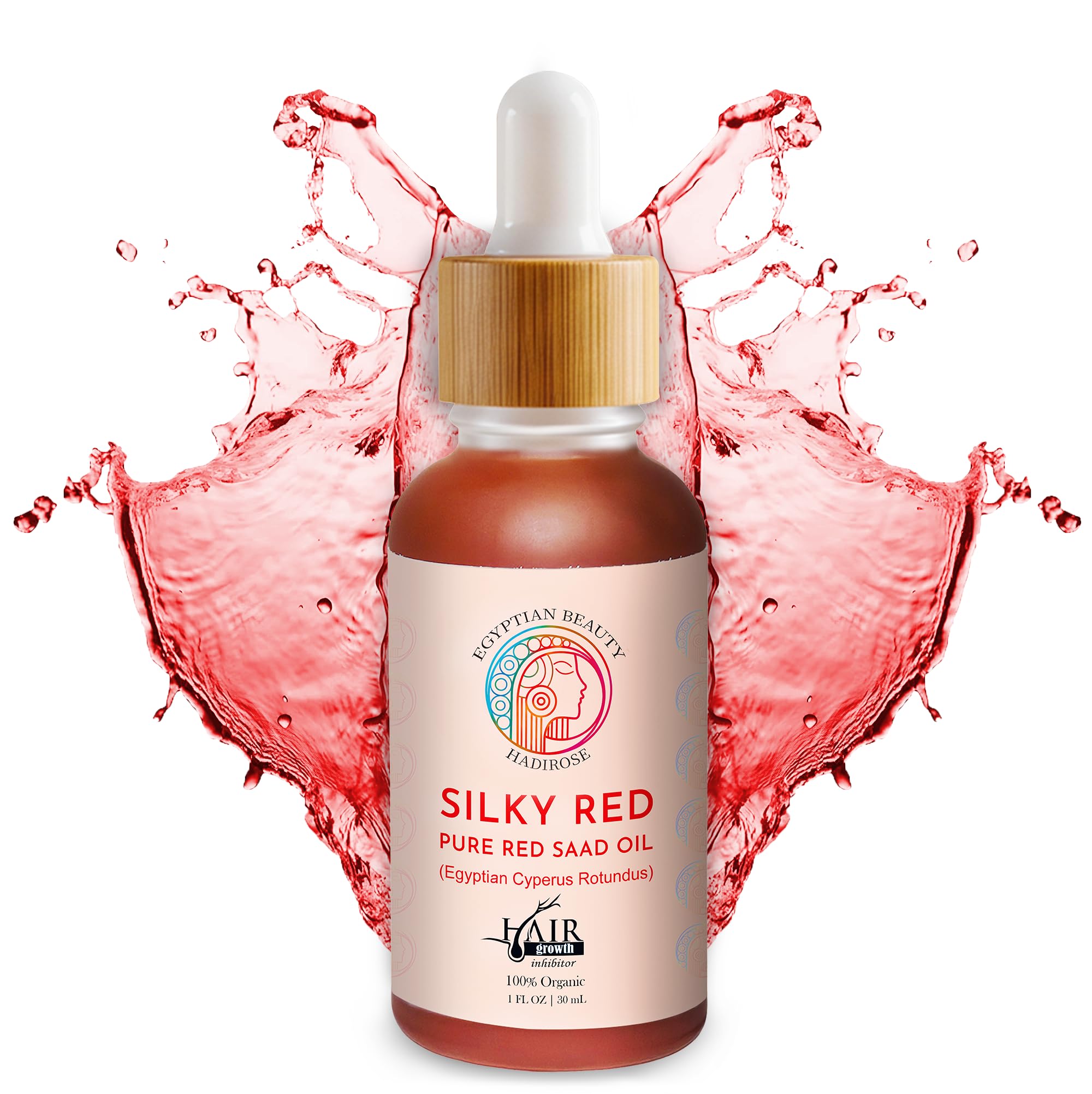 Hadirose 100% Egyptian Cyperus Rotundus Red Saad Oil – All Natural Hair Removal Oil | Made in USA