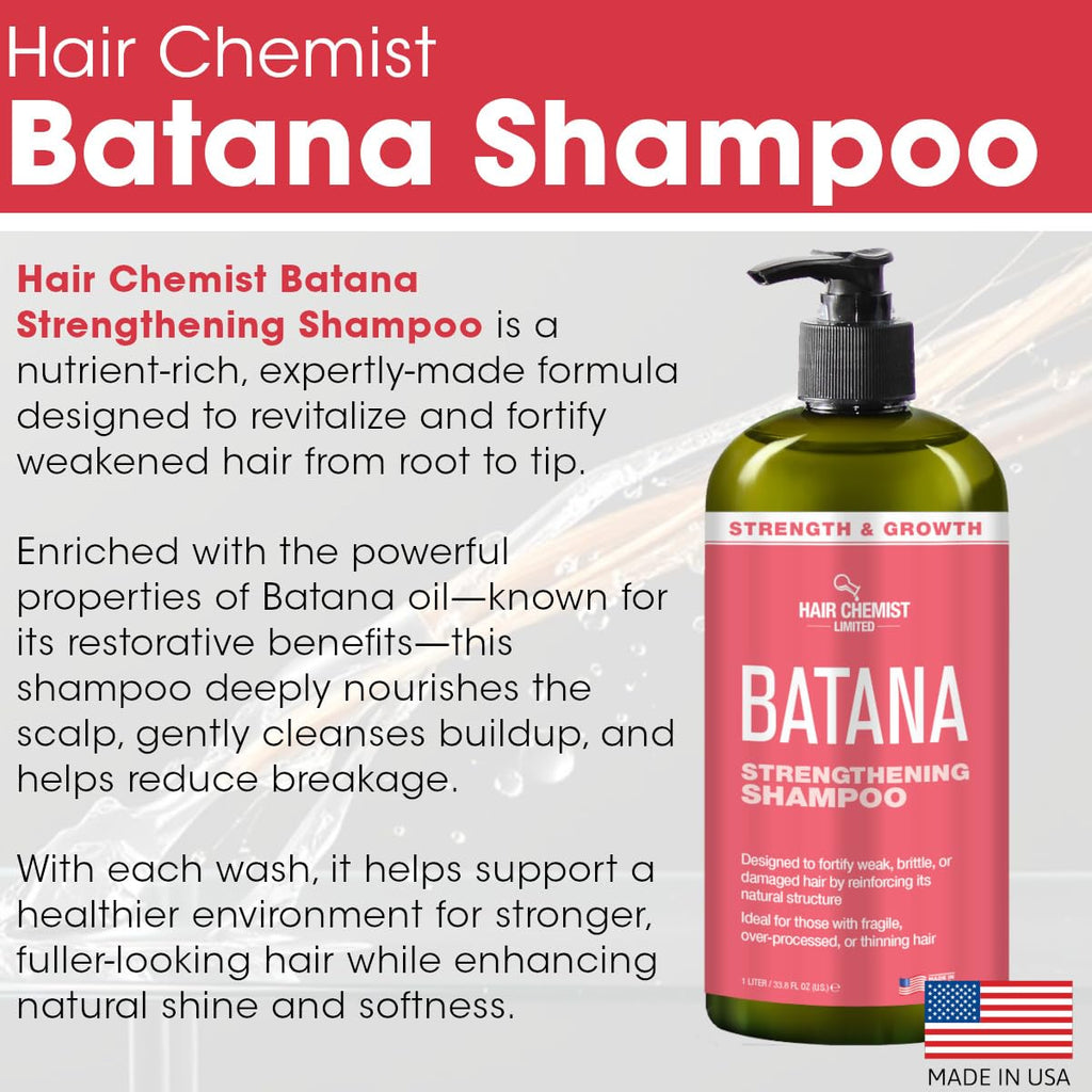 Hair Chemist Batana Strengthening Shampoo 33.8 oz | Strengthen & Nourish Hair