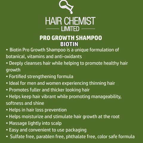 Hair Chemist Pro-Growth Shampoo & Conditioner Set with Biotin — 33.8 oz Each | Sulfate-Free & Color-Safe