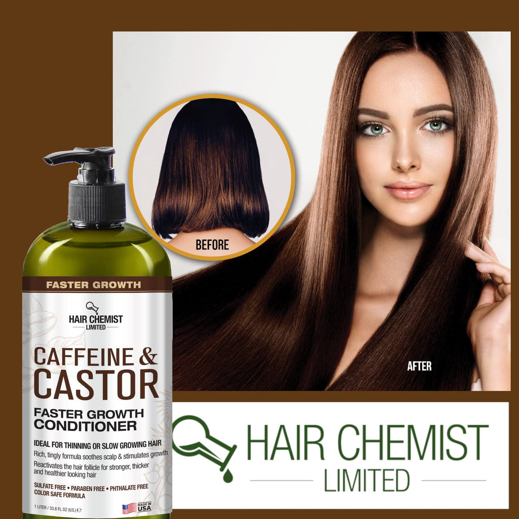 Hair Chemist Caffeine & Castor Faster Growth Conditioner 33.8 oz | Hydrating Hair Conditioner