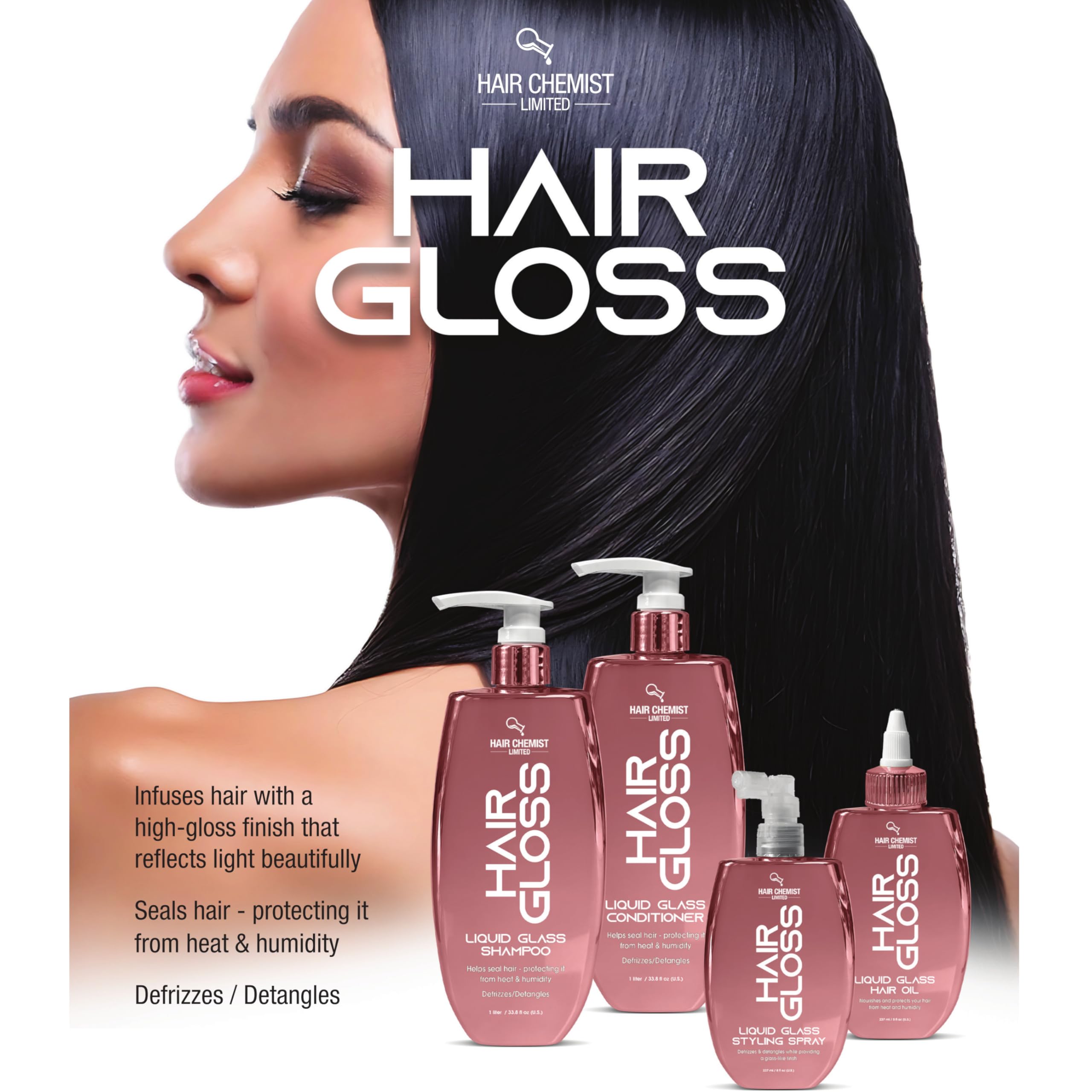 Hair Chemist Hair Gloss Liquid Glass Conditioner 33.8 oz – Frizz Control & Shine