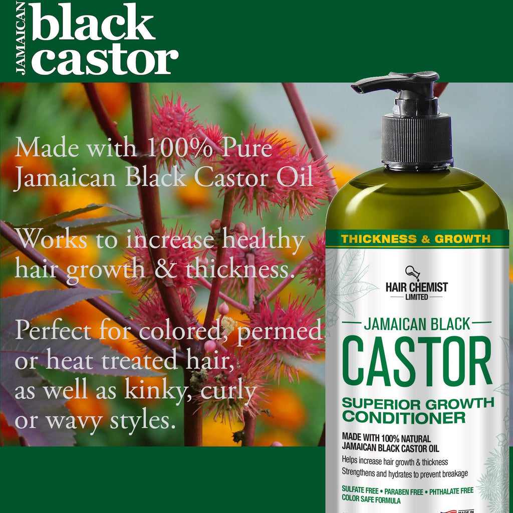 Hair Chemist Superior Growth Jamaican Black Castor Shampoo & Conditioner 33.8oz – 2-Piece Set