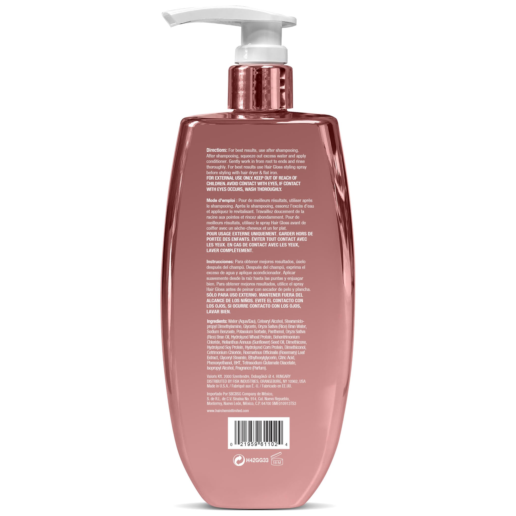 Hair Chemist Hair Gloss Liquid Glass Conditioner 33.8 oz – Frizz Control & Shine