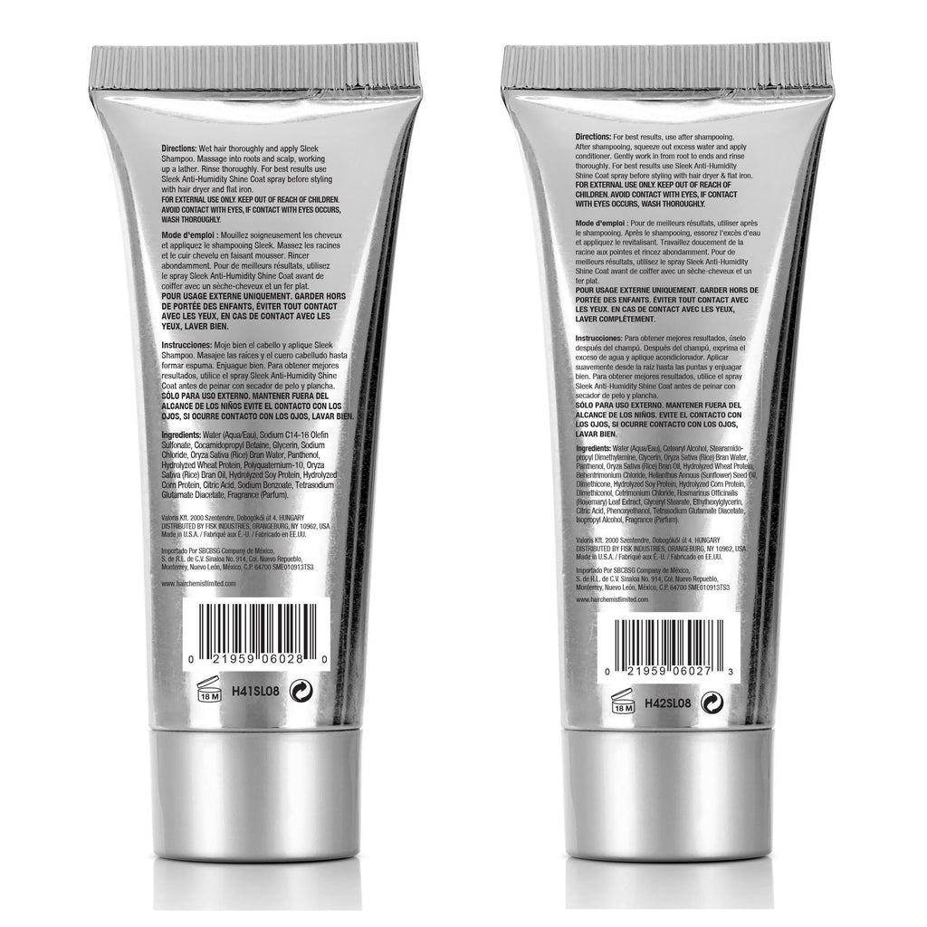 Hair Chemist SLEEK Anti-Humidity Shampoo & Conditioner 8 oz Set – Frizz Control & Sleek Hair