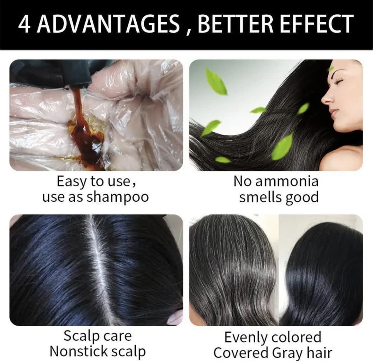 Hair Dye Color Shampoo – 7 Colors Available, 500mL Each (Purple) | Instant 5-Minute Color
