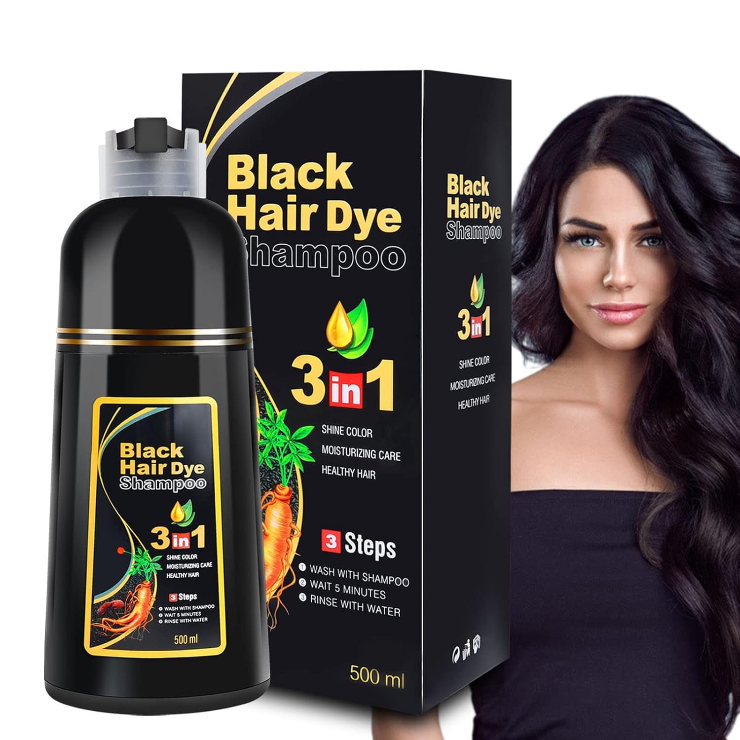 Hair Dye Color Shampoo – 7 Colors Available, 500mL Each (Purple) | Instant 5-Minute Color
