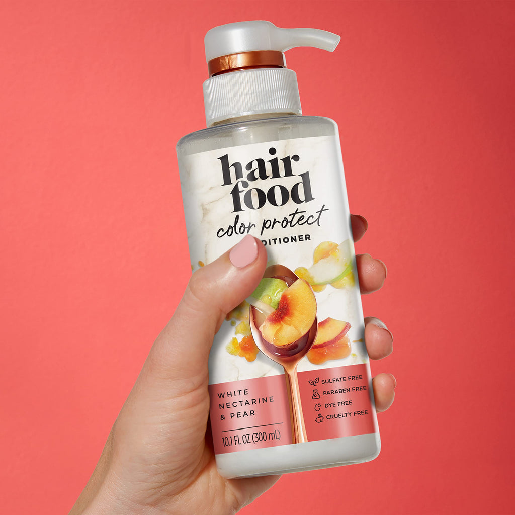 Hair Food White Nectarine & Pear Color Protect Conditioner – 10.1 fl oz for Color-Treated Hair
