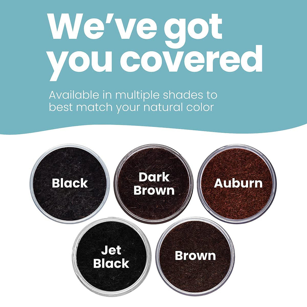 Hair Illusion Black Real Hair Fibers for Thinning Hair – 38g, 100% Natural, Non-Synthetic Concealer for Women & Men