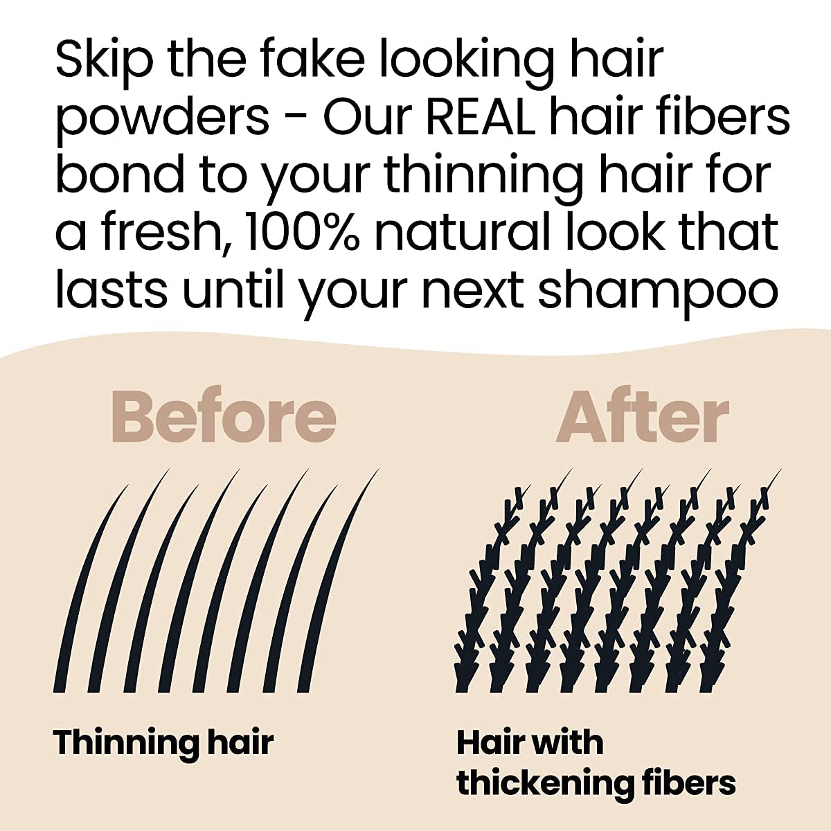 Hair Illusion Dark Brown Real Hair Fibers – 38g, Natural, Non-Synthetic for Thinning Hair