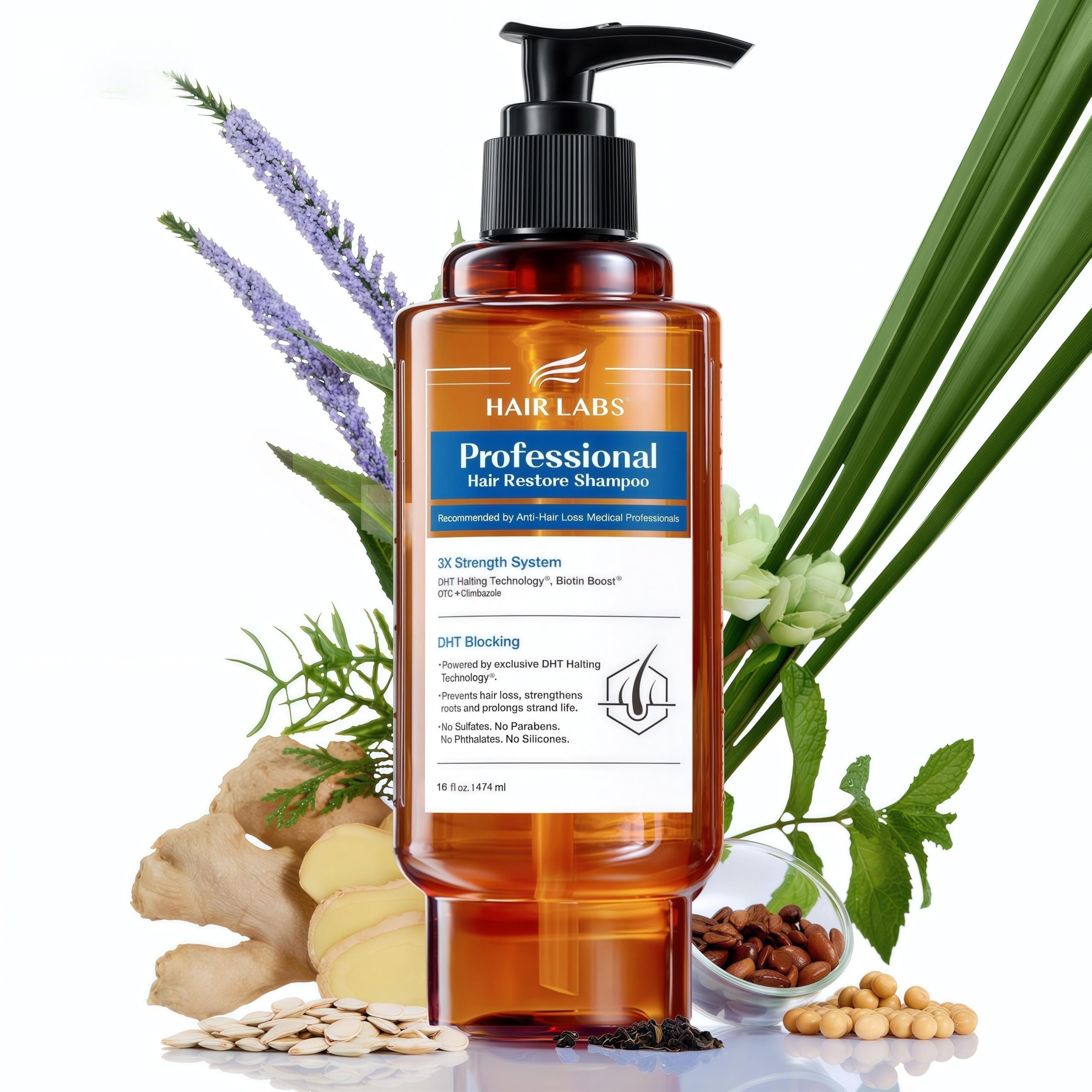 Hair Labs Professional Strength Hair Restore Shampoo for Men | DHT Blocker