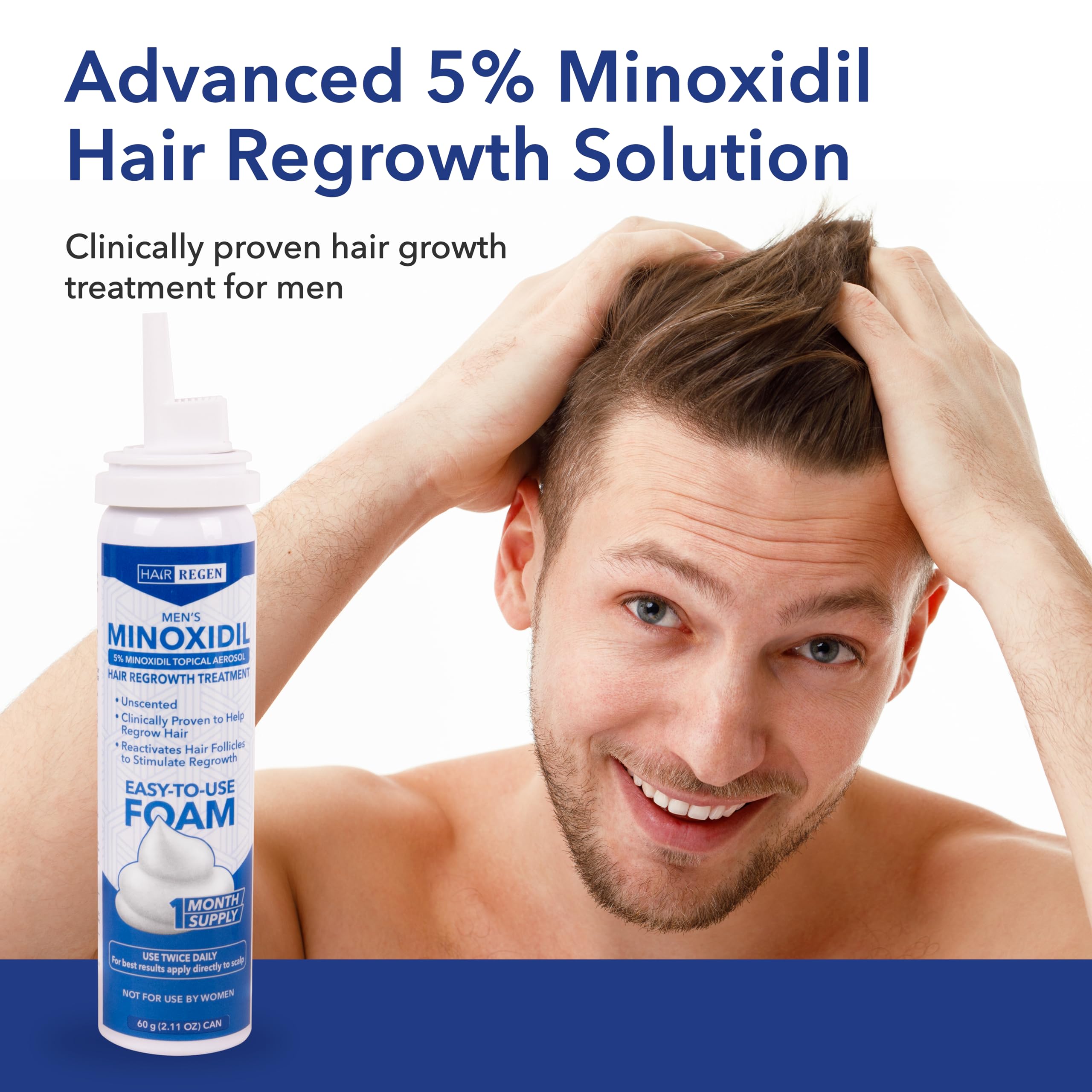 Hair Regen Minoxidil Foam 5% for Men – 6 Pack (6 Months)