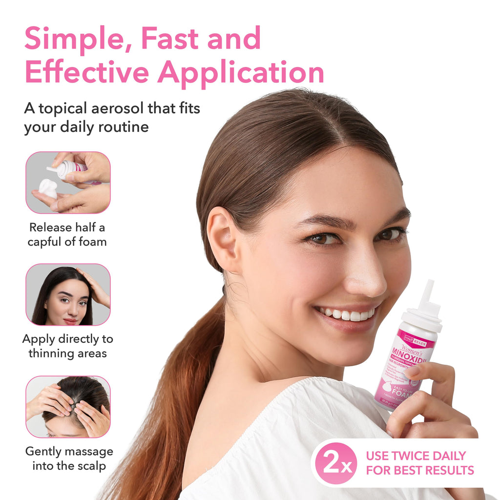 Hair Regen Minoxidil Foam for Women 5% – 6 Month Supply