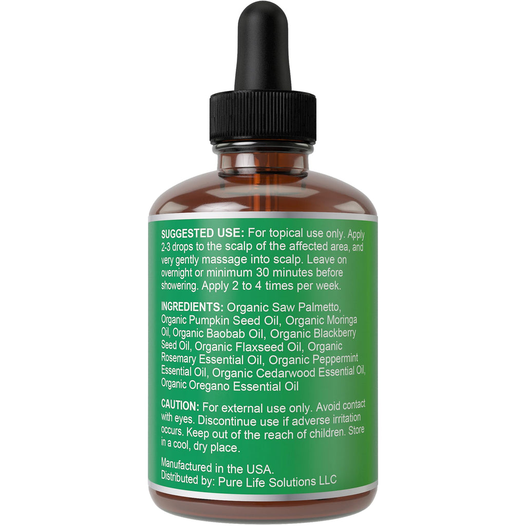 Saw Palmetto Serum for Hair Growth with Rosemary, Peppermint & Pumpkin Seed Oils | Vegan Thickening & Moisturizing - Hair Thickness Maximizer - 1oz