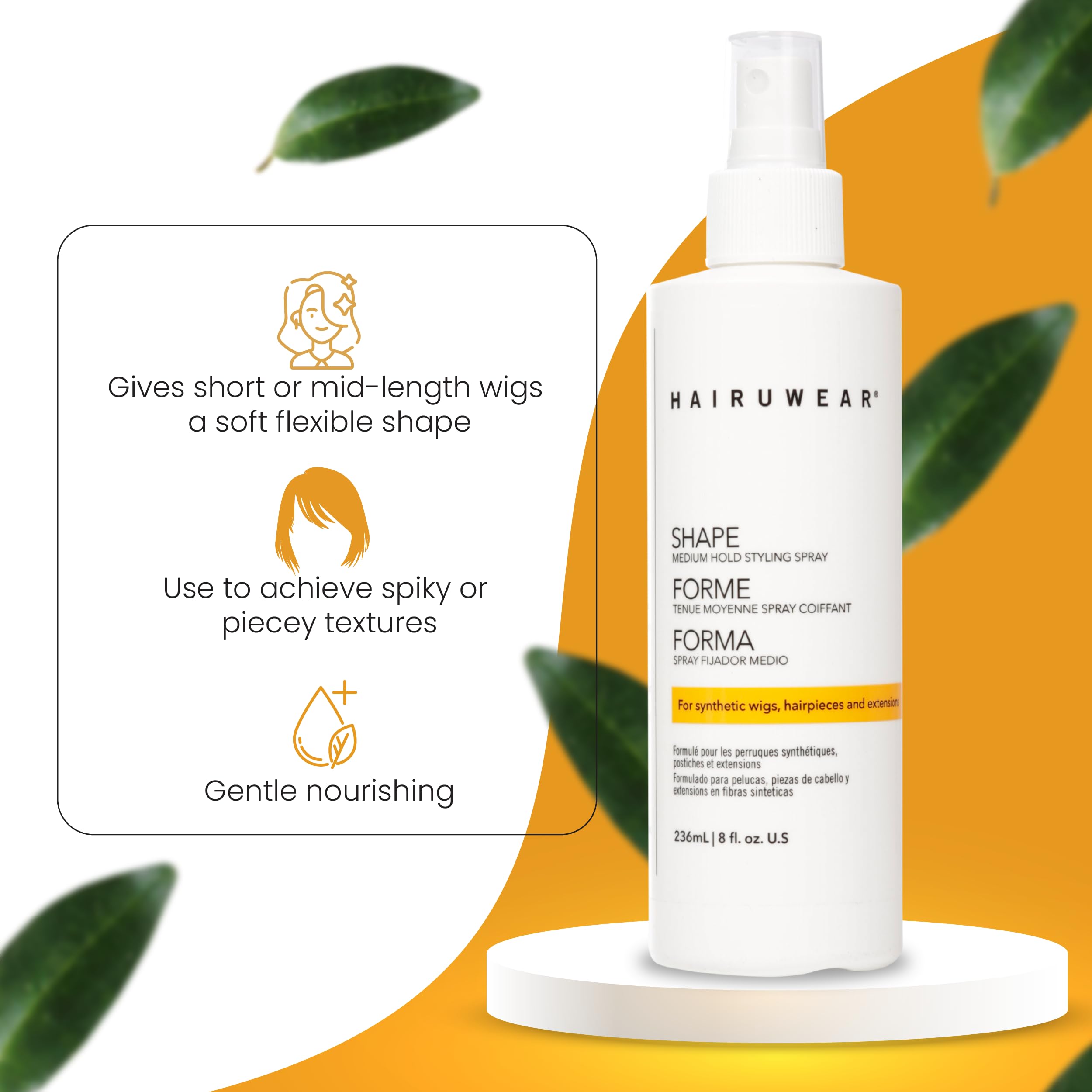 Hair U Wear Shampoo & Conditioner Set with Hair Spray for Wigs (8 oz each)