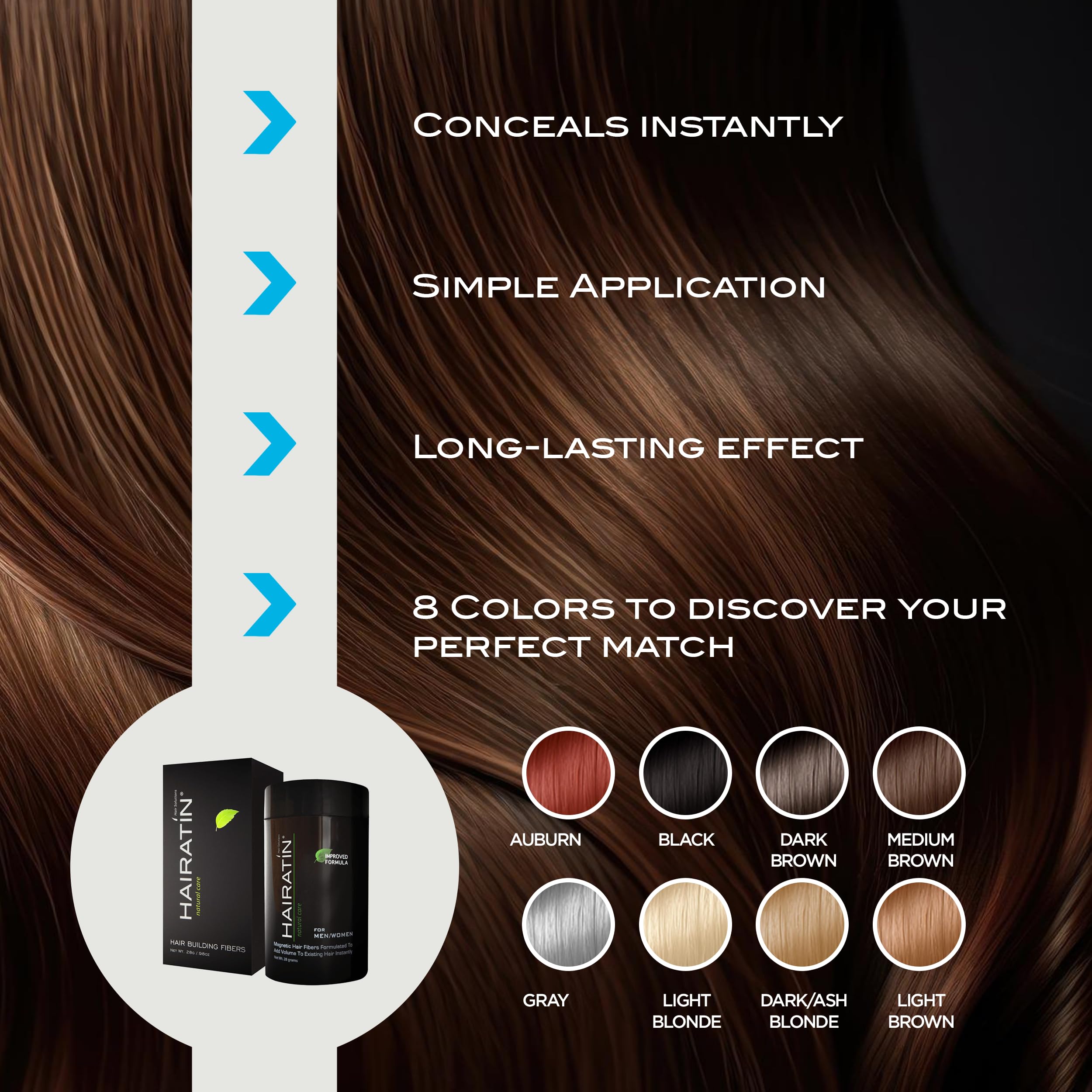 HAIRATIN by RE-EVOLUTION: Building Fibers for Thinning Hair – Instantly Conceal Hair Loss in 10 Seconds