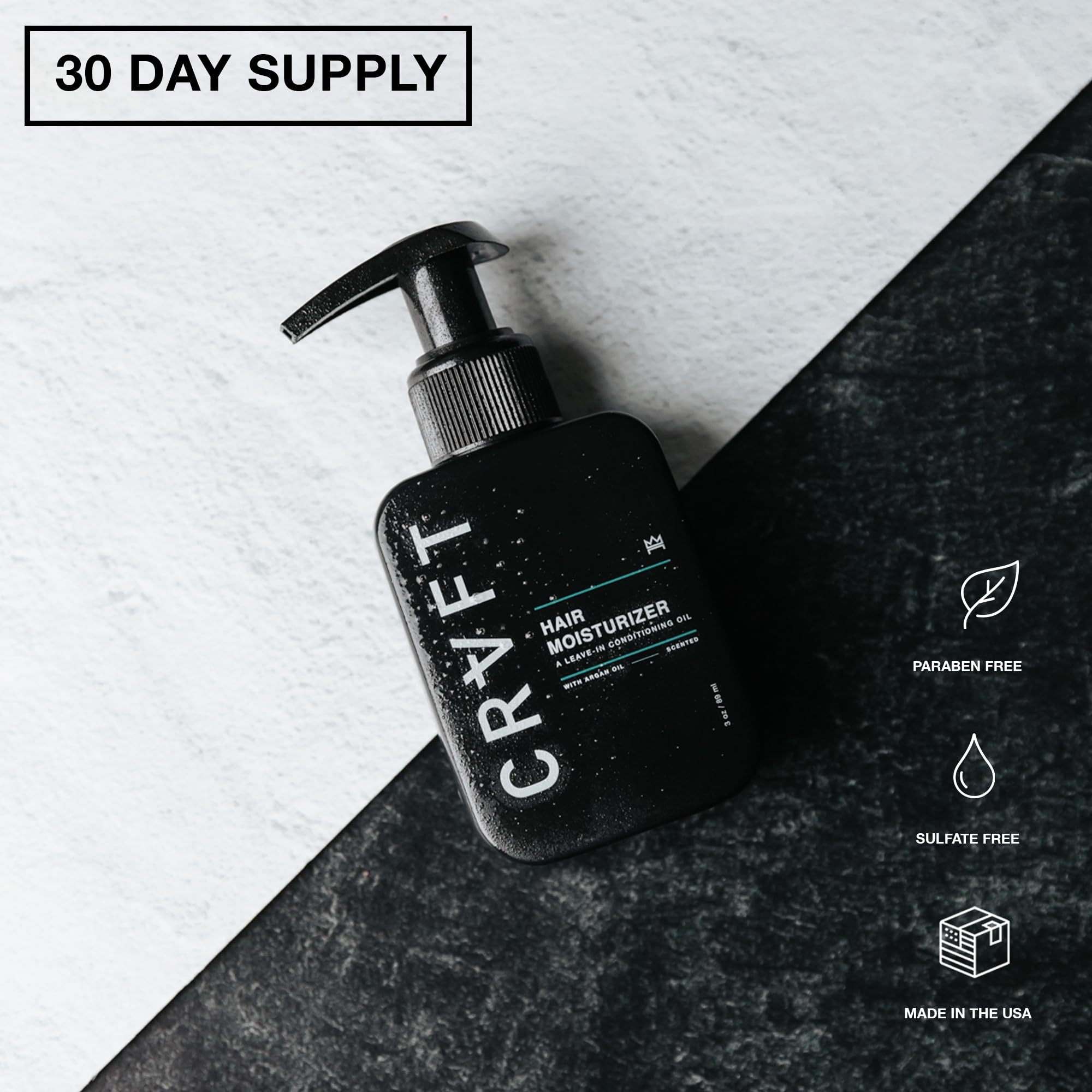 CRVFT Daily Leave-In Conditioner for Men | 30 Day Supply | Hair Moisturizer – Hair Craft Co.