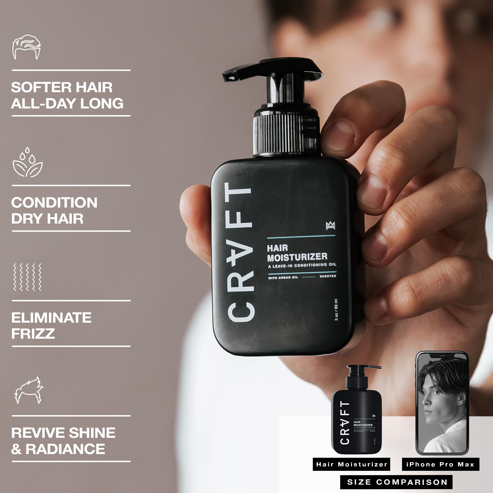 CRVFT Daily Leave-In Conditioner for Men | 30 Day Supply | Hair Moisturizer – Hair Craft Co.