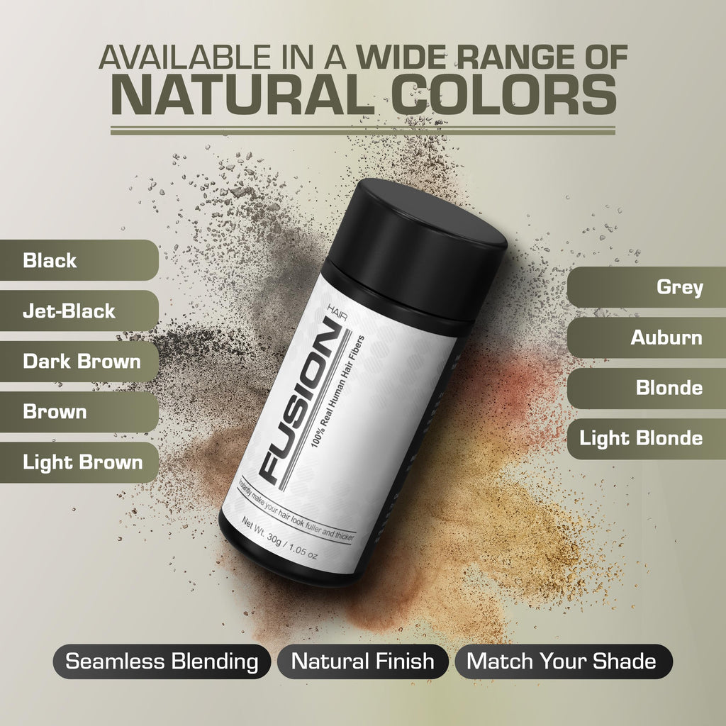 HAIRFUSION Hair Fibers for Thinning Hair – Real Human Hair, Blonde