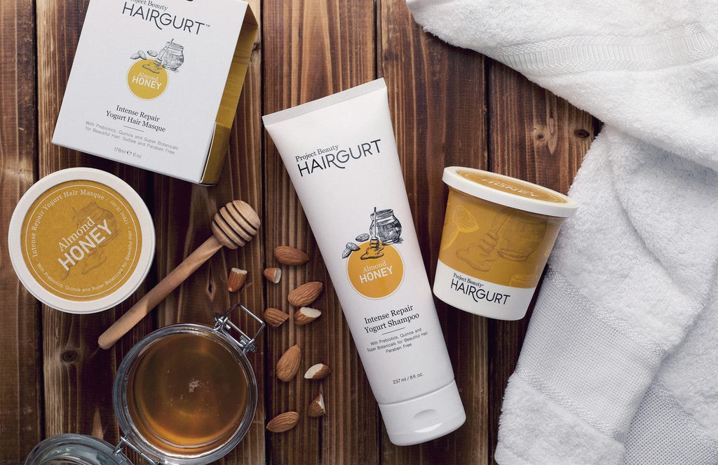 Hairgurt Intense Repair Almond-Honey Conditioner Set — Shampoo, Conditioner & Hair Mask for Dry, Damaged, Frizzy Hair (8 fl oz)