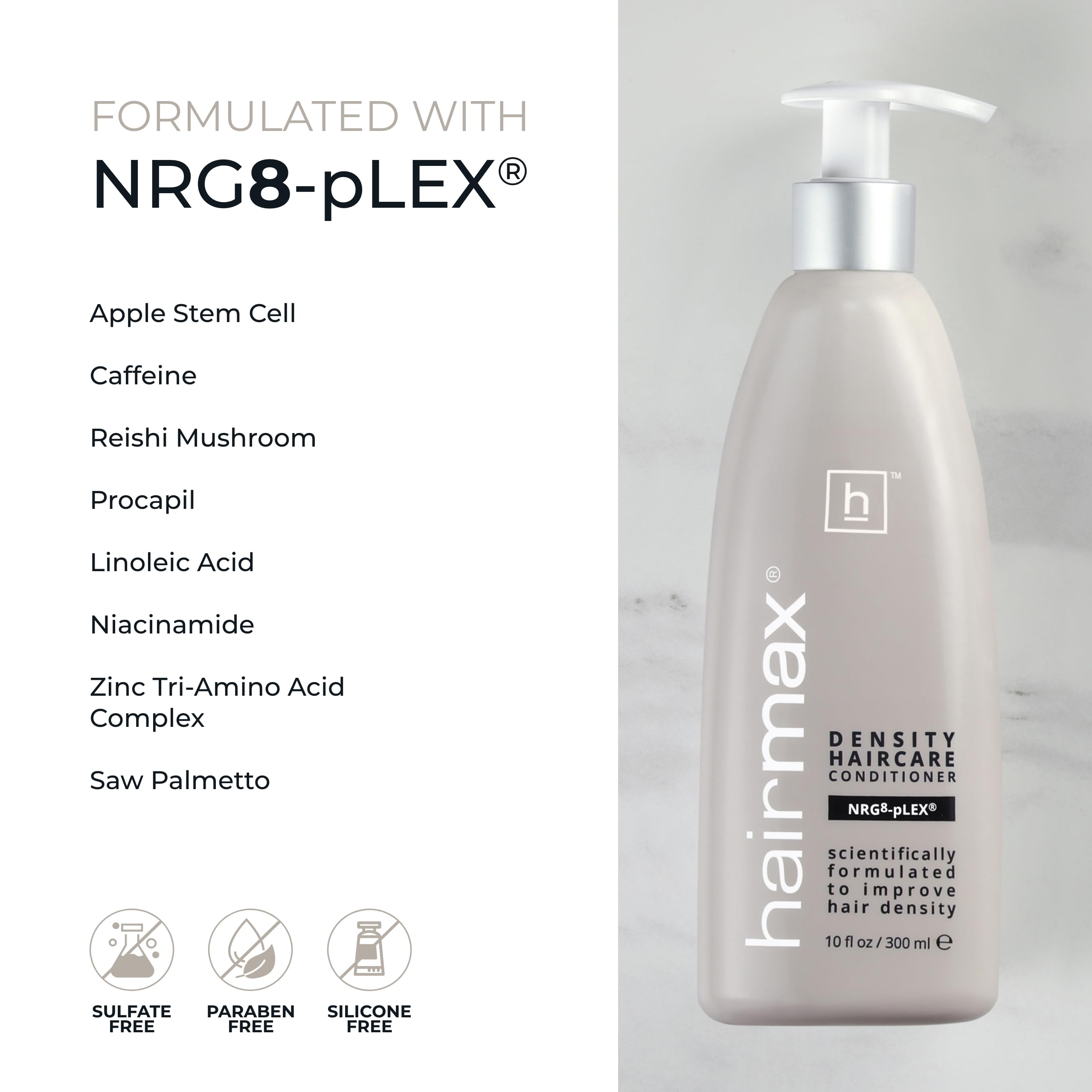 Hairmax Density Conditioner for Thinning Hair – Hydrates & Strengthens (10 fl oz)