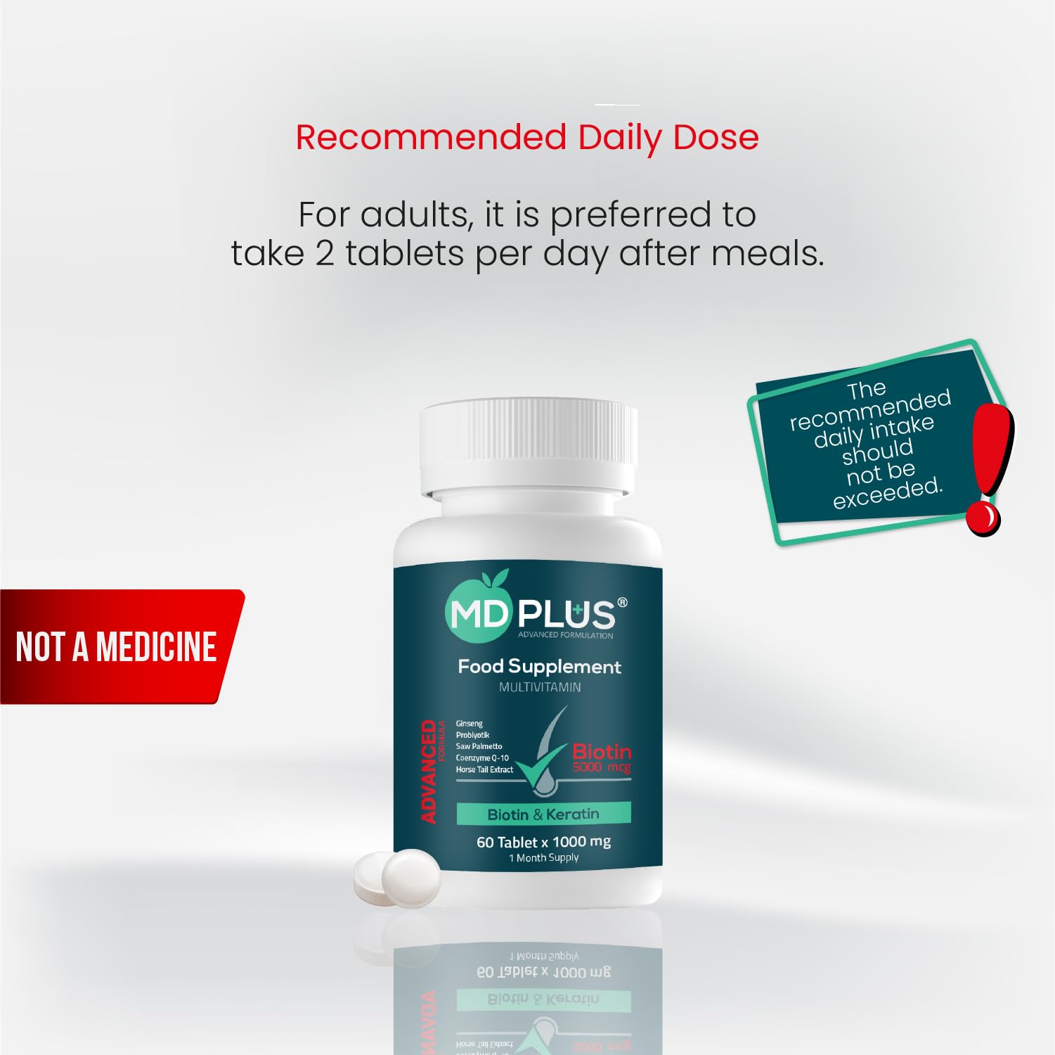HairMD MD Plus Hair Growth Multivitamin Tablets – Thicker Hair Support