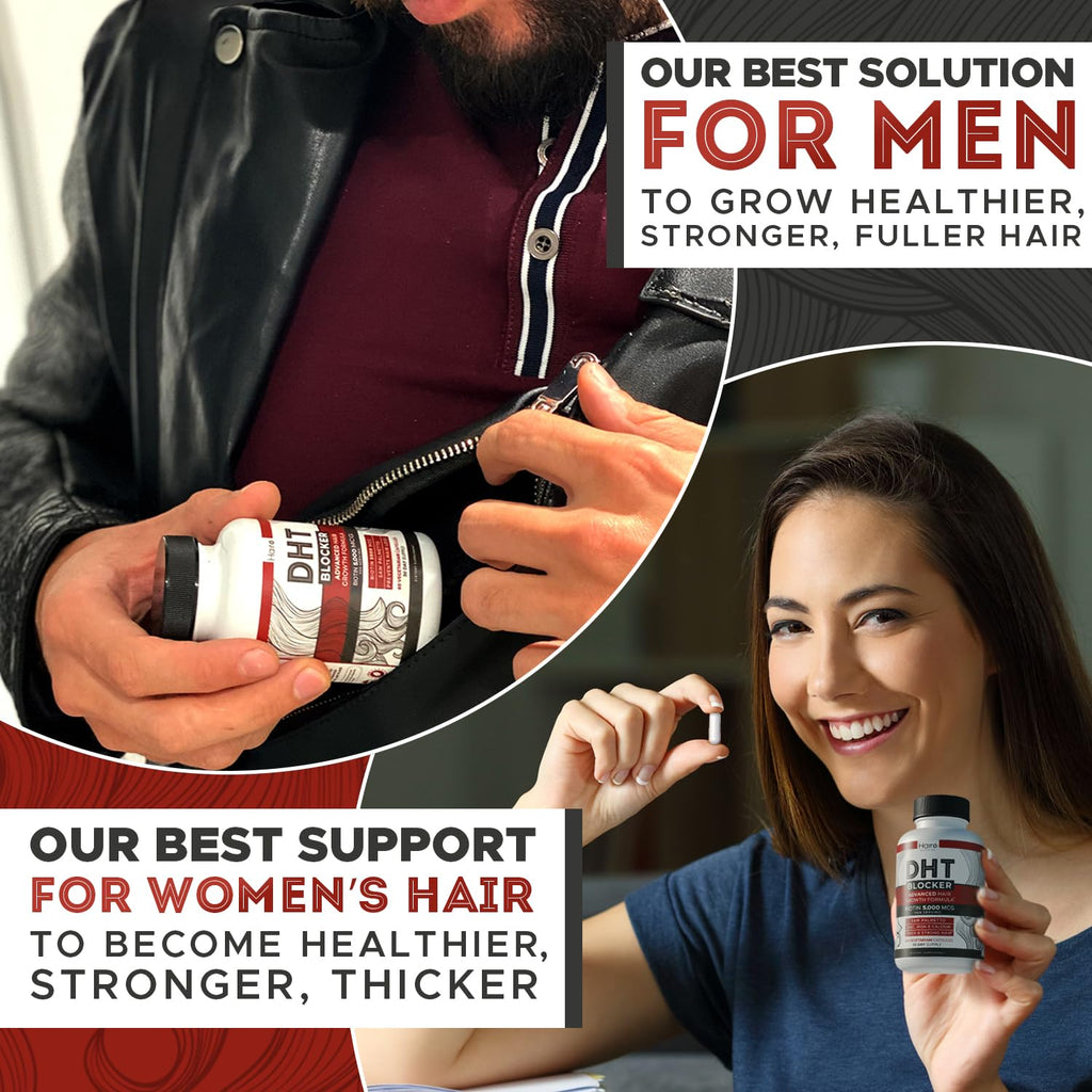 DHT Blocker Hair Growth Supplement – Biotin & Saw Palmetto for Regrowth (Unisex)