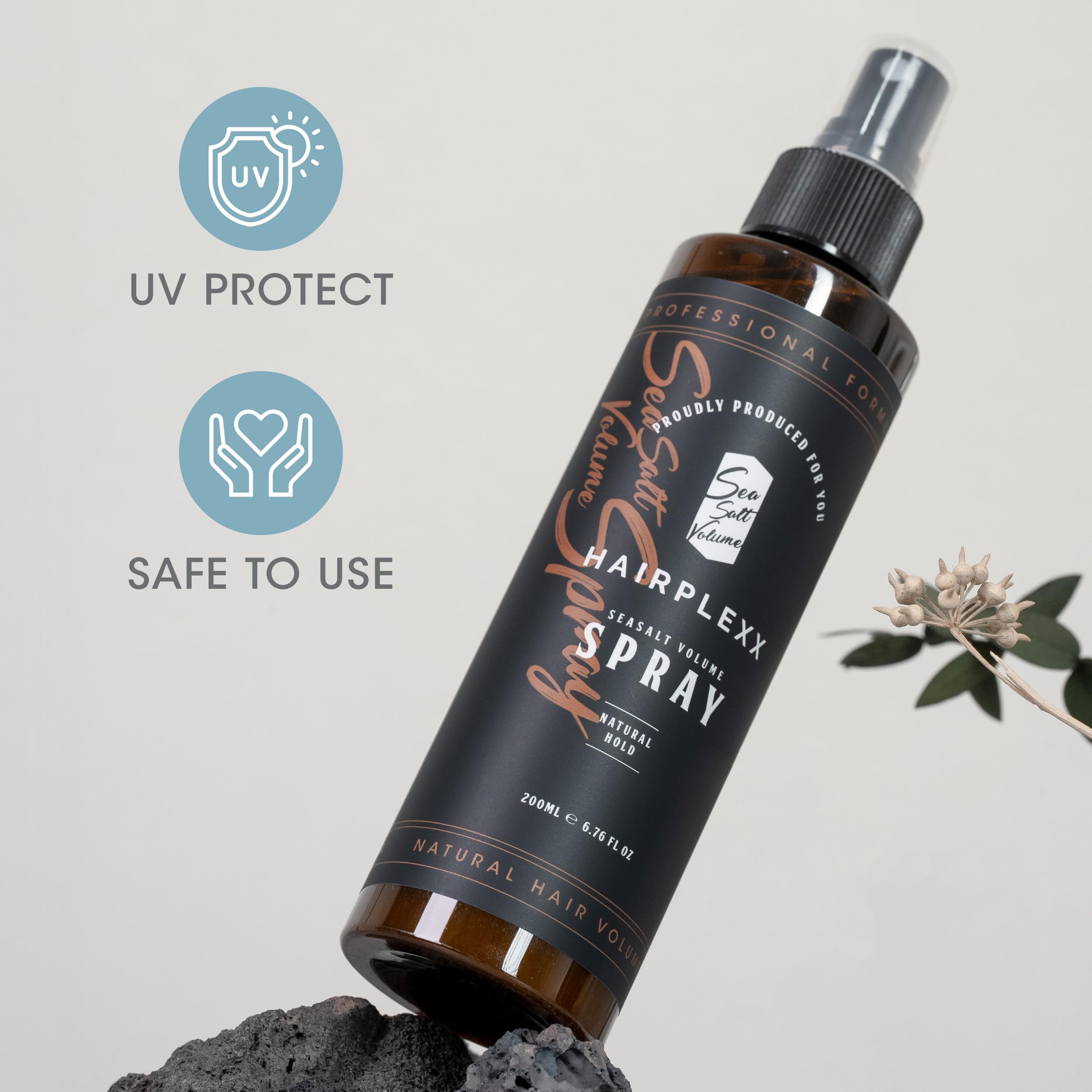 Hairplexx Sea Salt Volume Hair Spray – Natural Thickening, Matte Finish, UV Protection, Paraben Free (6.76 oz, Ocean Fresh)