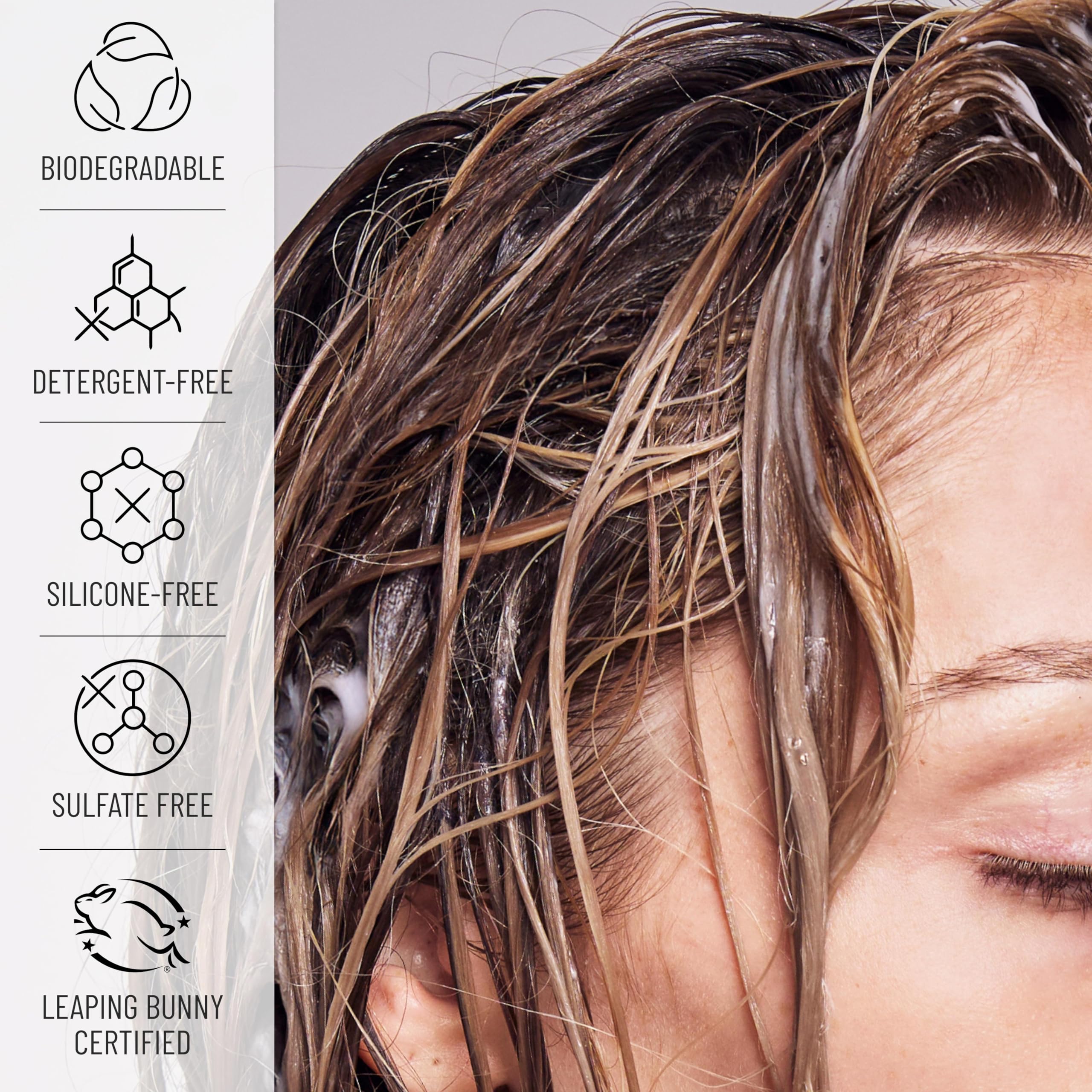 Hairstory New Wash Deep Clean Refillable Bottle – Detergent-Free Cleansing for Oily, Fine Hair | 8 oz