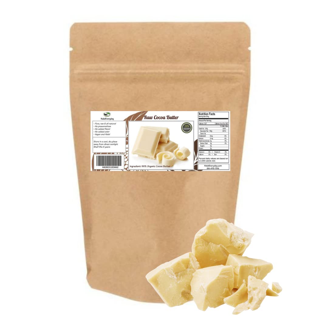 HalalEveryDay 1 Lb Ecuador Cocoa Butter — Pure, Raw & Unprocessed