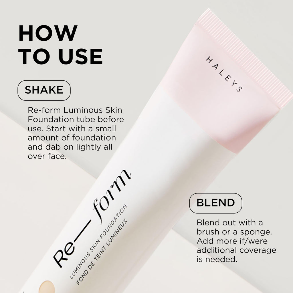 HALEYS Luminous Skin Foundation – Vegan, Cruelty-Free, Fragrance-Free, Oil-Free, Medium-to-Full Coverage