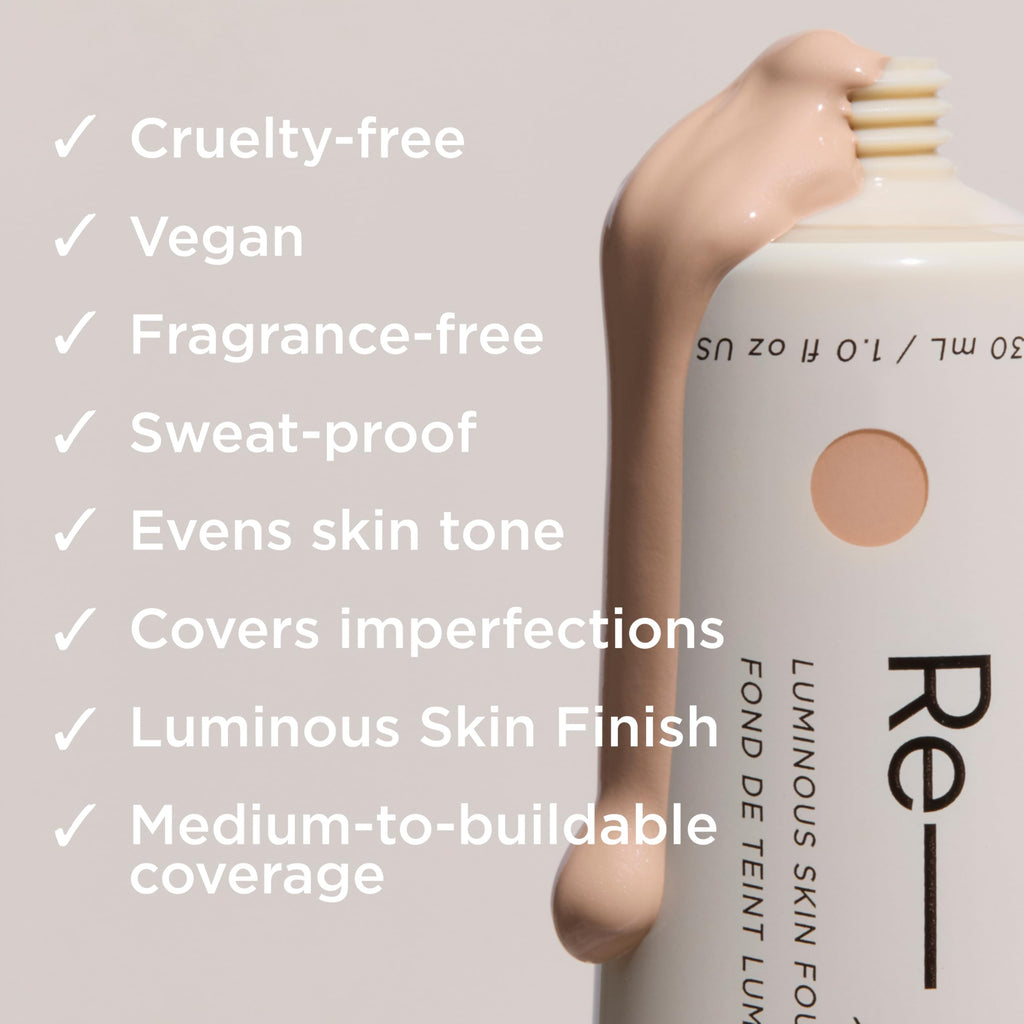 HALEYS Re-form Luminous Skin Foundation — Vegan, Cruelty-Free, Buildable Coverage & All-Day Wear