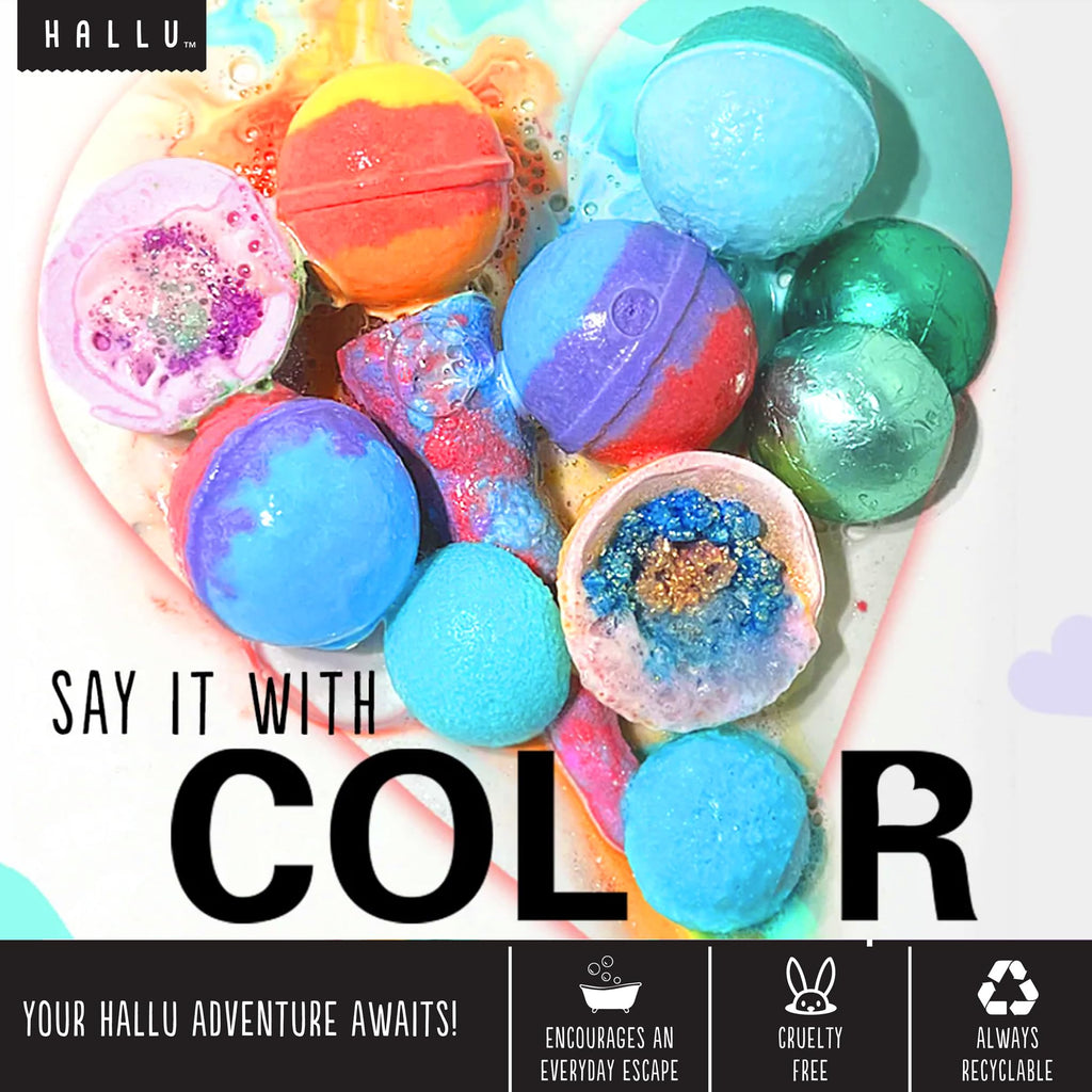Hallu Tropical Beach Geode Bath Bomb – 6 Pack, 85 g Each