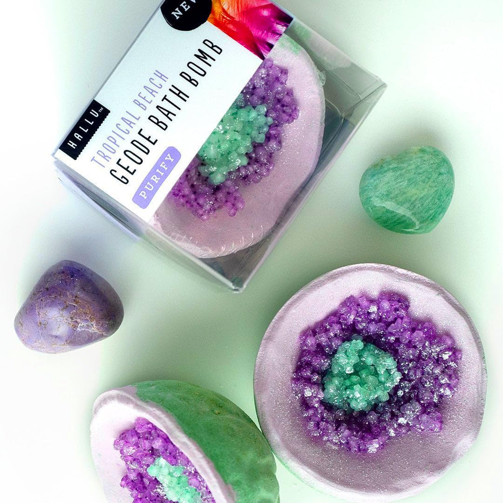 Hallu Tropical Beach Geode Bath Bomb – 6 Pack, 85 g Each