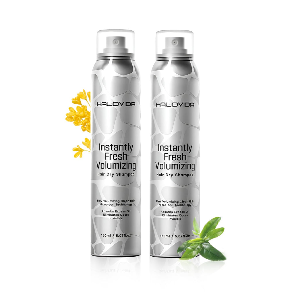 HALOVIDA Dry Shampoo for Women – Invisible Finish, No White Residue, Oil Control & Volume (2 x 5.07 Fl Oz)